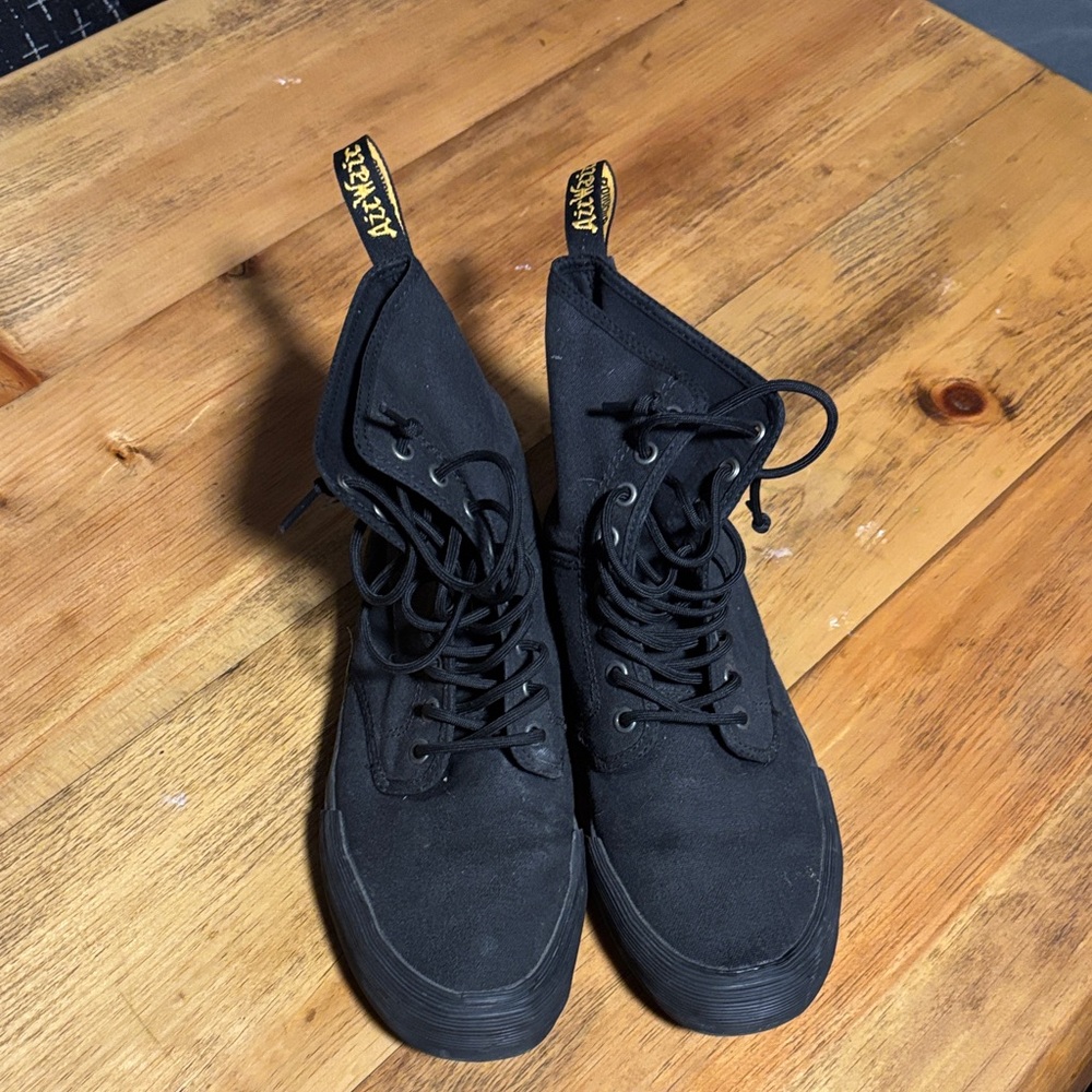 Dr. Martens Black Canvas Boots